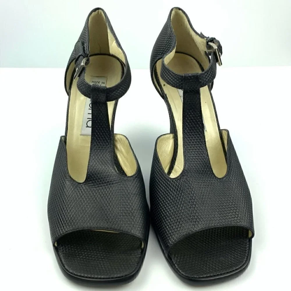 Paloma heels 7 Italian leather snakeskin print